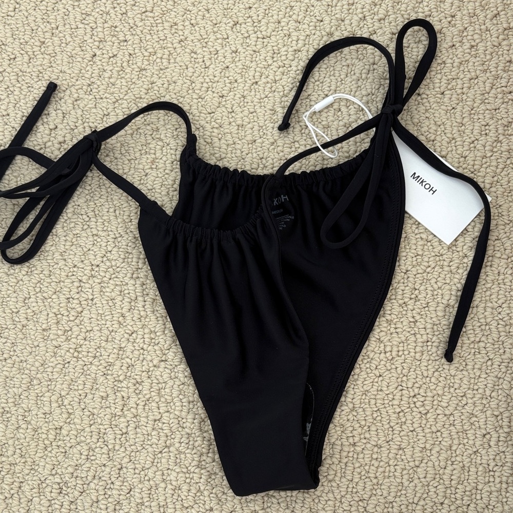 Mikoh Oda Black Tie Bikini Bottom - Medium - NWT